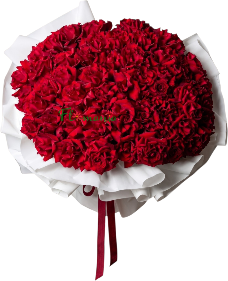 Букет из 51 французской розы «Корона любви»